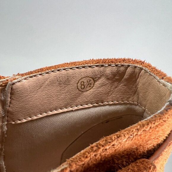 ZBY Ankle Boots Women's Size 8.5 Rust Brown Suede Heeled Ankle Booties - Picture 9 of 9